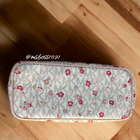 Michael Kors Jet Set Logo Floral MD Carryall Tote SET - Picture 5 of 9